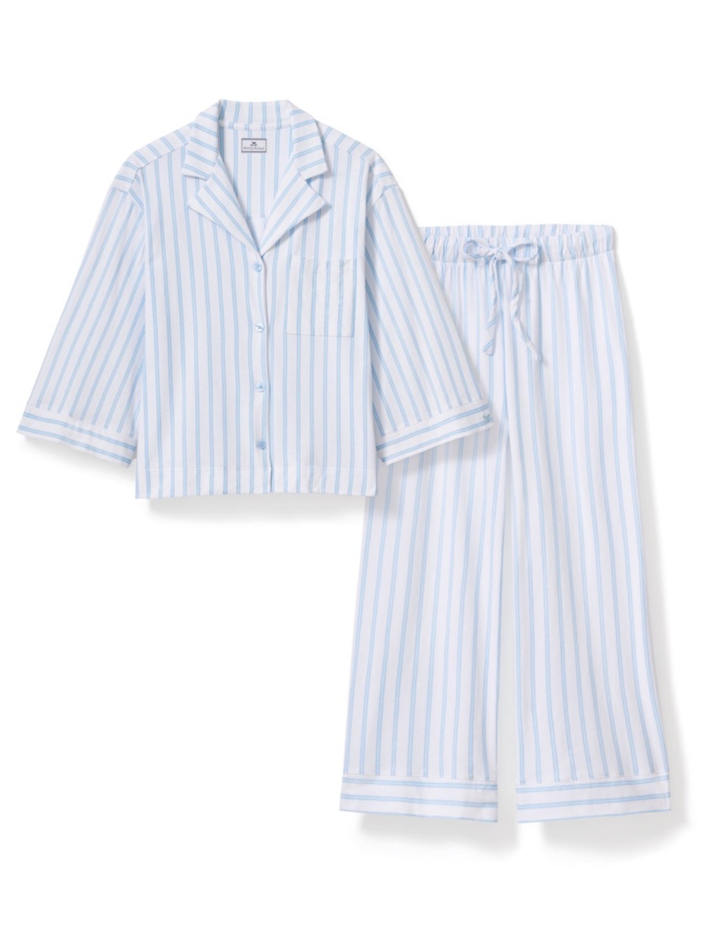 NWT Petite Plume Blue & White Striped Pajama Set